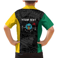 Personalised PNG Hela Province Family Matching Mermaid Dress and Hawaiian Shirt Bird of Paradise Tattoo Flag Motif - Polynesian Pride