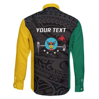 Personalised PNG Hela Province Family Matching Mermaid Dress and Hawaiian Shirt Bird of Paradise Tattoo Flag Motif - Polynesian Pride