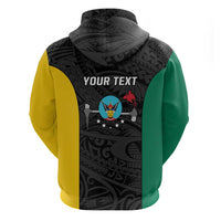 Personalised PNG Hela Province Hoodie Bird of Paradise Tattoo Flag Motif - Polynesian Pride