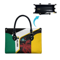 Personalised PNG Hela Province Leather Bag Bird of Paradise Tattoo Flag Motif - Polynesian Pride