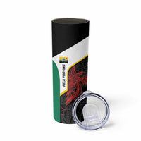 Personalised PNG Hela Province Skinny Tumbler Bird of Paradise Tattoo Flag Motif - Polynesian Pride