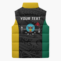 Personalised PNG Hela Province Sleeveless Puffer Jacket Bird of Paradise Tattoo Flag Motif LT9 - Polynesian Pride