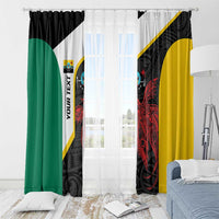 Personalised PNG Hela Province Window Curtain Bird of Paradise Tattoo Flag Motif - Polynesian Pride