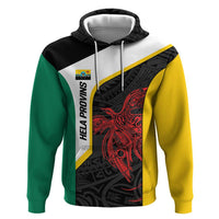 Personalised PNG Hela Province Zip Hoodie Bird of Paradise Tattoo Flag Motif - Polynesian Pride