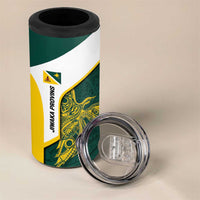Personalised PNG Jiwaka Province 4 in 1 Can Cooler Tumbler Bird of Paradise Tattoo Flag Motif - Polynesian Pride
