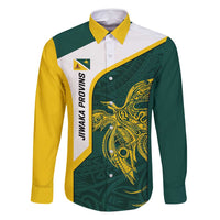 Personalised PNG Jiwaka Province Family Matching Summer Maxi Dress and Hawaiian Shirt Bird of Paradise Tattoo Flag Motif - Polynesian Pride