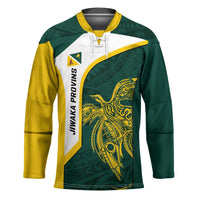 Personalised PNG Jiwaka Province Hockey Jersey Bird of Paradise Tattoo Flag Motif - Polynesian Pride