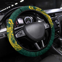 PNG Jiwaka Province Steering Wheel Cover Bird of Paradise Tattoo Flag Motif - Polynesian Pride