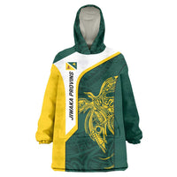 Personalised PNG Jiwaka Province Wearable Blanket Hoodie Bird of Paradise Tattoo Flag Motif - Polynesian Pride