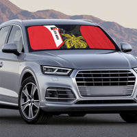 Personalised PNG Sandaun Province Auto Sun Shade Bird of Paradise Tattoo Flag Motif - Polynesian Pride