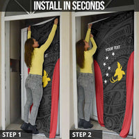 Personalised PNG Sandaun Province Door Cover Bird of Paradise Tattoo Flag Motif - Polynesian Pride