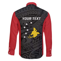 Personalised PNG Sandaun Province Family Matching Long Sleeve Bodycon Dress and Hawaiian Shirt Bird of Paradise Tattoo Flag Motif - Polynesian Pride