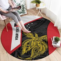 Personalised PNG Sandaun Province Round Carpet Bird of Paradise Tattoo Flag Motif - Polynesian Pride