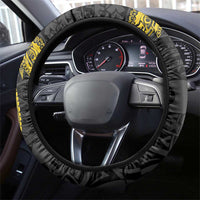 PNG Sandaun Province Steering Wheel Cover Bird of Paradise Tattoo Flag Motif - Polynesian Pride