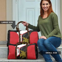 Personalised PNG Sandaun Province Travel Bag Bird of Paradise Tattoo Flag Motif - Polynesian Pride