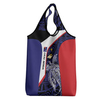 Personalised PNG West New Britain Province Grocery Bag Bird of Paradise Tattoo Flag Motif - Polynesian Pride