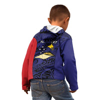 Personalised PNG West New Britain Province Kid Hoodie Bird of Paradise Tattoo Flag Motif - Polynesian Pride