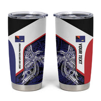 Personalised PNG West New Britain Province Tumbler Cup Bird of Paradise Tattoo Flag Motif - Polynesian Pride