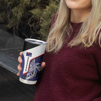 Personalised PNG West New Britain Province Tumbler Cup Bird of Paradise Tattoo Flag Motif - Polynesian Pride