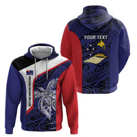 Personalised PNG West New Britain Province Zip Hoodie Bird of Paradise Tattoo Flag Motif - Polynesian Pride