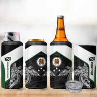 Personalised PNG Western Highlands Province 4 in 1 Can Cooler Tumbler Bird of Paradise Tattoo Flag Motif - Polynesian Pride