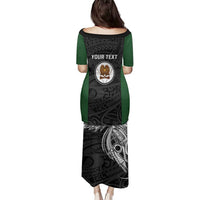 Personalised PNG Western Highlands Province Family Matching Puletasi and Hawaiian Shirt Bird of Paradise Tattoo Flag Motif - Polynesian Pride