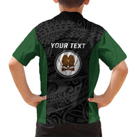 Personalised PNG Western Highlands Province Kid Hawaiian Shirt Bird of Paradise Tattoo Flag Motif - Polynesian Pride