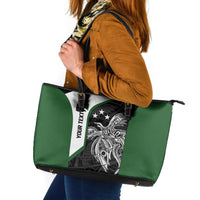 Personalised PNG Western Highlands Province Leather Tote Bag Bird of Paradise Tattoo Flag Motif - Polynesian Pride