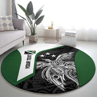Personalised PNG Western Highlands Province Round Carpet Bird of Paradise Tattoo Flag Motif - Polynesian Pride