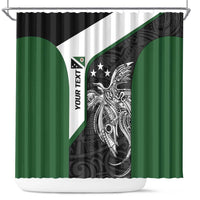 Personalised PNG Western Highlands Province Shower Curtain Bird of Paradise Tattoo Flag Motif - Polynesian Pride