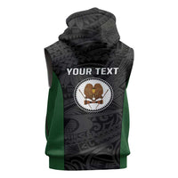 Personalised PNG Western Highlands Province Sleeveless Zip Hoodie Bird of Paradise Tattoo Flag Motif LT9 - Polynesian Pride