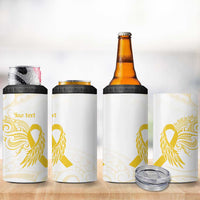 Be Bold Go Gold Polyneisan Ribbon Childhood Personalised 4 in 1 Can Cooler Tumbler