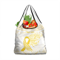 Be Bold Go Gold Polyneisan Ribbon Childhood Personalised Grocery Bag