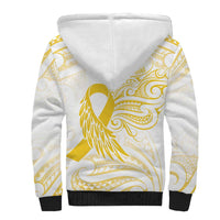 Be Bold Go Gold Polyneisan Ribbon Childhood Personalised Sherpa Hoodie