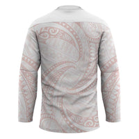 White Sunday Lotu Tamaiti Hockey Jersey Polynesian Wave Pastel Blush - Polynesian Pride