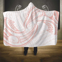 White Sunday Lotu Tamaiti Hooded Blanket Polynesian Wave Pastel Blush LT9 - Polynesian Pride