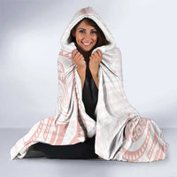 White Sunday Lotu Tamaiti Hooded Blanket Polynesian Wave Pastel Blush LT9 - Polynesian Pride