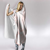 White Sunday Lotu Tamaiti Hooded Blanket Polynesian Wave Pastel Blush LT9 - Polynesian Pride