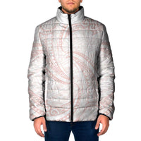 White Sunday Lotu Tamaiti Padded Jacket Polynesian Wave Pastel Blush LT9 Men Blush - Polynesian Pride