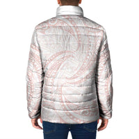 White Sunday Lotu Tamaiti Padded Jacket Polynesian Wave Pastel Blush LT9 - Polynesian Pride