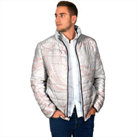 White Sunday Lotu Tamaiti Padded Jacket Polynesian Wave Pastel Blush LT9 - Polynesian Pride