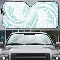 White Sunday Lotu Tamaiti Auto Sun Shade Polynesian Wave Pastel Cyan LT9 Cyan - Polynesian Pride