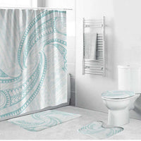 White Sunday Lotu Tamaiti Bathroom Set Polynesian Wave Pastel Cyan LT9 Bathroom Set (4 pcs) Cyan - Polynesian Pride