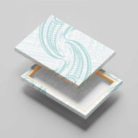 White Sunday Lotu Tamaiti Canvas Wall Art Polynesian Wave Pastel Cyan - Polynesian Pride