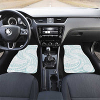 White Sunday Lotu Tamaiti Car Mats Polynesian Wave Pastel Cyan - Polynesian Pride