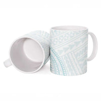 White Sunday Lotu Tamaiti Ceramic Mug Polynesian Wave Pastel Cyan - Polynesian Pride