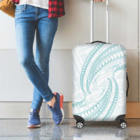 White Sunday Lotu Tamaiti Luggage Cover Polynesian Wave Pastel Cyan - Polynesian Pride