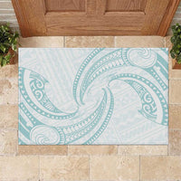 White Sunday Lotu Tamaiti Rubber Doormat Polynesian Wave Pastel Cyan LT9 Cyan - Polynesian Pride