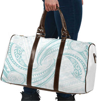 White Sunday Lotu Tamaiti Travel Bag Polynesian Wave Pastel Cyan - Polynesian Pride