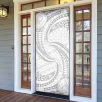 White Sunday Lotu Tamaiti Door Cover Polynesian Wave Pastel Gray LT9 - Polynesian Pride